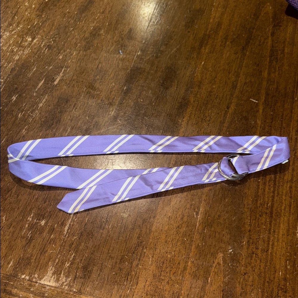 J. Crew Lavender and White Striped belt